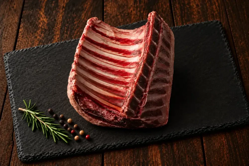 Dry Aged Hotel Rack Long Bone, Halal, 100% Natural Fed